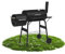 BBQ Smoker Holzkohlegrill, XXL Holzkohle-grill, Grill Mit Rädern Zwei Grillplätze, Räuchern Und Grillen In Einem, Outdoor Kohlegrill Mit Deckel, Thermometer, Tisch, Schornstein Und Unteres Regal