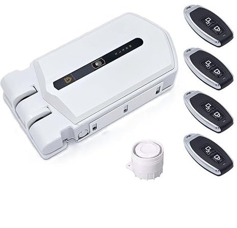 Golden Shield - Cerradura invisible de seguridad inteligente con alarma para todo tipo de puertas. (Blanco)