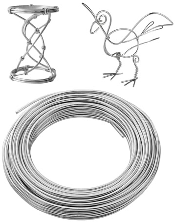 Craft Wire, 9 Gauge Metal Wire, 49.2 Feet Jewellery Crafting Wires, Bendable Aluminum Wires for Jewellery Making Floristry Sculpting Modelling DIY Floral Wreath (3mm x 15m)