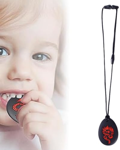 VAEIORP 1 pezzo collana masticabile sensoriale per bambini e bambine con autismo, ADHD o iperattività, ciondolo in silicone per dentizione e stimming, ideale per ridurre stress e ansia