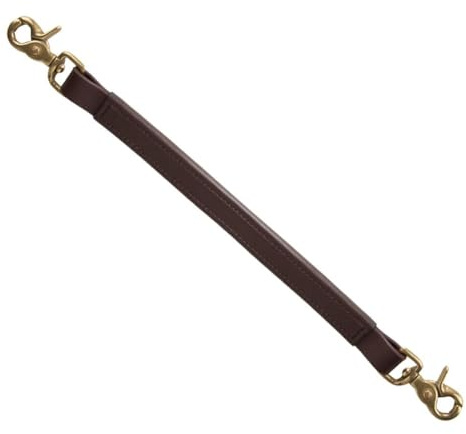 Violiica Cinghia in pelle per sella inglese, impugnatura stabile per l'equilibrio per l'equitazione, adatta per anello a D anteriore, nero o marrone