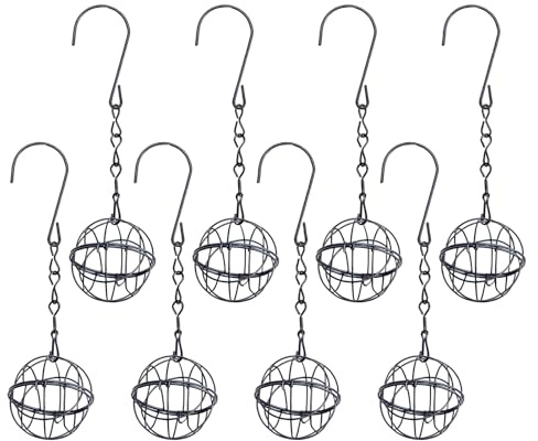 Distributeur de Nourriture pour Oiseaux | 8-Pièces Décorations de Jardin Robustes | Porte-Boules de pour Mangeoires d'Extérieur,pour Moineaux Pinsons Canaris Perruches Jardin Balcon Patio Terrasse Par