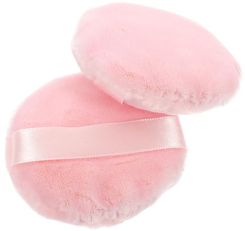 DIYEAH Portátiles y Compactas para Maquillaje en Polvo 2 Esponjas de Belleza Rosa de Algodón Suaves y Fáciles de Limpiar para Uso en Casa o Viaje