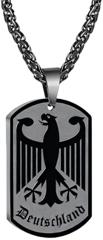 MVOLEGDE Edelstahl Halskette mit Adler Anhänger, 60cm Panzerkette für Männer, maskuliner Halsschmuck, Geburtstagsgeschenk für Bruder, Sohn, Freund, Jungs und Teenager