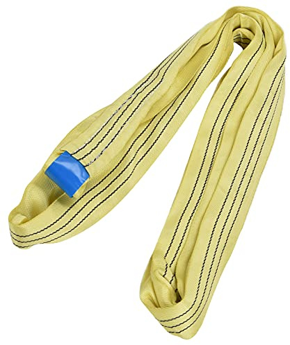 Aramox Cinghia di Sollevamento Senza Fine PES con Imbracatura Rotonda, 3 Tonnellate, 65 Mm, Cinghia di Sollevamento Morbida con Fattore di Sicurezza 6 a 1 per il Trasporto di Gru Portuali, la (6M)