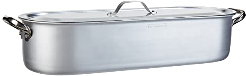 Pentole Agnelli ALMA11850 Pesciera con Griglia, Coperchio e Maniglie, Alluminio, 50 cm