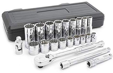 GearWrench 22 Pc. 3/8 Drive 12 Pt. Standard & Deep Mechanics Tool Set, SAE - 80691