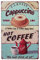 Hioni Classic Cappuccino Hot Coffee Vintage Blechschild Kaffee Poster Wandschild Wand Dekoration Metallschild Türschild