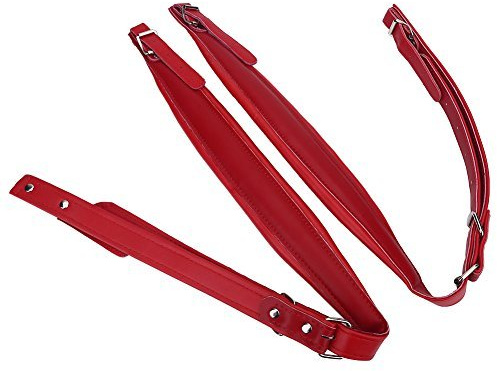 Accordion Straps, Soft Adjustable Synthetic PU Shoulder Straps for 16-120 Bass Accordion, Red Accordion Accessories for Kids Adults Musicians Performance Practice Travel