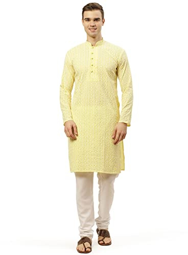 Jompers mäns broderad rak Kurta pyjamasset.