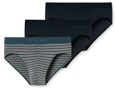 Schiesser Herren 3 Pack Slips Bio Baumwolle Multipack - 95/5 Organic, Sortiert 4_180198, 8