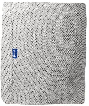 Bruni Indoor-Sitzsack Wechselhülle - tropfenförmiger Sitzsack-Bezug für drinnen aus weichem Bienenwaben-Velours, Classico L und 90 x 90 cm Sitzsäcke (L, Hellgrau)