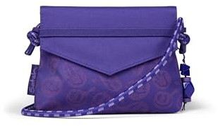 Satch Clutch kleine Umhängetasche Schminktasche mit Kordelzug und Spiegel für Teenager Bright Faces - Lila