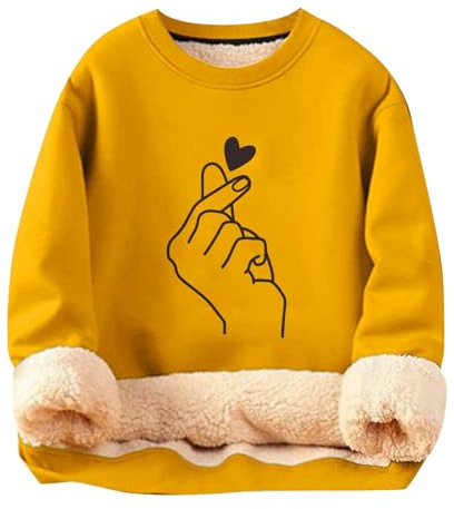 Genérico 𝐁𝐚ta 𝐌𝐚nta con Capucha NiñA Lamb Wool Coat Winter Thick Warm Solid Color Hooded Plus Size Coat Sudadera Ancha Mujer Sin Capucha (Yellow, XXL)