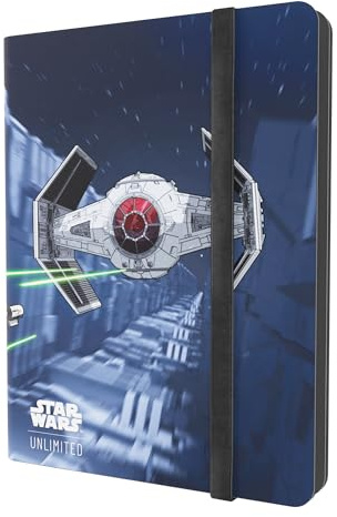 Gamegenic Star Wars: Unlimited Casual Album 18-Pocket – X-Wing/TIE Fighter, Álbum Coleccionista para 360 Cartas con Funda Doble, Bolsillos Laterales y Cinta Elástica, Licencia Oficial
