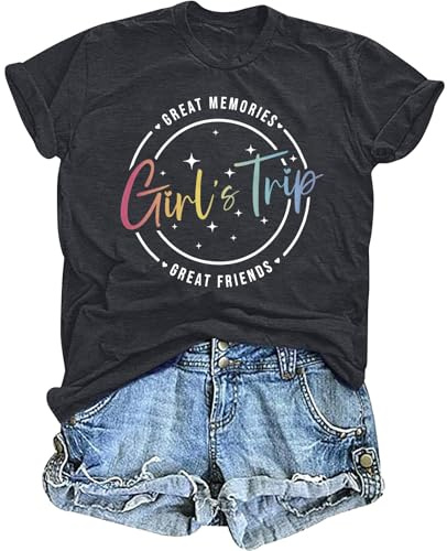 Girls Trip Cheaper Than Therapy Shirt Womens Funny Letter Print Short Sleeve Tshirt Casual Vacation Traveler Tee Tops