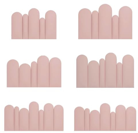 HEFJIAYCIQ 3D Anti-Collision Wall Padding for Nursery Decor, Thicknesses 35mm Upholstered Self-Adhesive Wall Panels, Wall Mounted Headboard Wall Stickers,Light Pink Set,100x70cm