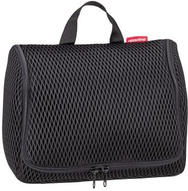 reisenthel toiletbag XL praktisk necessär med krokar, vattenavvisande material, Mesh svart, 28 cm, Sminkväska