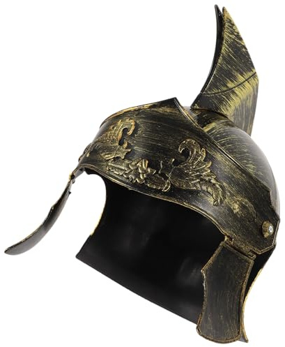 FUNOMOCYA Casco per Uomo e Donna Accessorio Costume Indossabile Stile Antico Vintage in Plastica Color Caffè per Performance e Feste di Natale