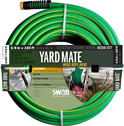Swan Products SNHR58150 Professional Use Easy Reel Contractor Hose 150 ft, 5/8 diameter, Green