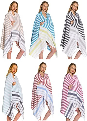 DEMMEX - Juego de 3 toallas de algodón turco XXL para baño, playa, spa, sauna, hammam, viajes, yoga, gimnasio, pareo, pareo, peshtemal, manta pestemal, 74 x 39 pulgadas