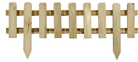 VERDELOOK Vampiro, Recinzione in Legno impregnato Bassa e Lunga per Esterni, 75x2,4x20/32 cm