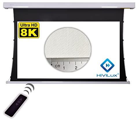 HiViLux Tension motor kanvas akustisk transparent vit duk: HiViWhite Cinema 4K SD akustisk gain = 1,1 (16:9 bild:300x168 cm 135 tum diagonal, hölje vit)