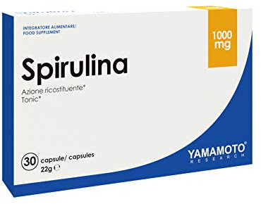 YAMAMOTO RESEARCH, Spirulina 1000mg 30 Capsule, Integratore Alimentare con Aminoacidi, Minerali, Vitamine e Acidi Grassi Essenziali, Azione Antiossidante, Sostiene il Sistema Immunitario