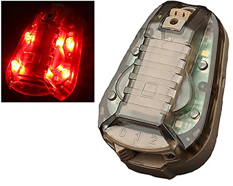 Luci tattiche impermeabili per casco Airsoft accessori per casco luce stroboscopica lampada LED da caccia (Tan (luce rossa))