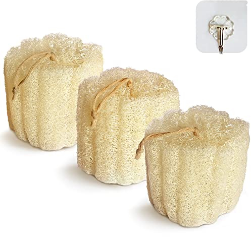 Natürliche Luffa Schwamm Körper, Peeling Luffa Körperpeeling, um das Gesicht und Rücken zu reinigen. Weiche und schaumige Luffaschwämme (3er Pack)