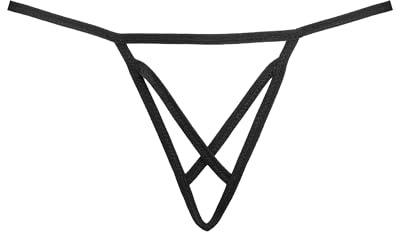 Teyli Tanga Abierta para Mujer con Tiras Transpirable Y Elástica Cómoda De Llevar Y Que Se Adapta A La Silueta para Ocasiones Especiales.Negro L/XL