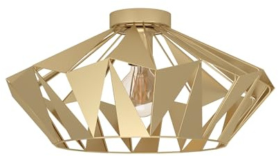 EGLO Carlton taklampa, taklampa i retrostil | vintage vardagsrumslampa i metall i guld, taklampa, hallampa med E27-sockel