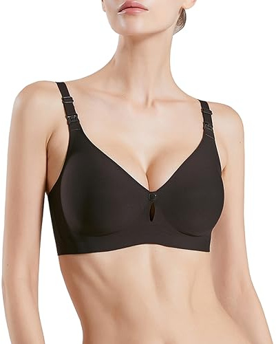 ZUMIY Reggiseno per I'allattamento, maternità Ultra Liscio, Senza Cuciture, con Coppe Sottili e Inserti Rimovibili, Forma Naturale, Reggiseno da Notte per I'allattamento