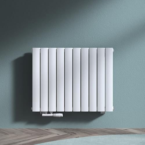 doporro Radiador de Panel Vertical 77x60cm Calefacción Central de Agua Caliente, Acero de Bajo Carbono, Dos Capas, Blanco, Eficiente y Duradero
