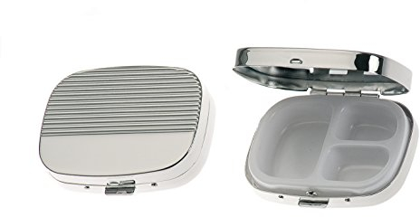 SILBERKANNE Pillendose 3 Fächer Freiburg 5x6,5 cm Premium Silber Plated edel versilbert in Top Verarbeitung