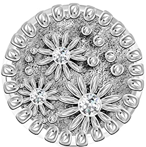 ANDANTE Chunk Click-Button Druckknopf (Blumen) für Chunk-Armbänder, Chunk-Ringe, Chunk-Schlüsselanhänger und andere Chunk-Accessoires + Organzasäckchen