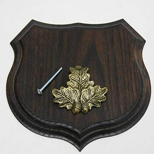 GTK - Geweihe & Trophäen KRUMHOLZ 1 x plaque en forme de trophée - AF 15 cm - Avec feuille de chêne massif + petite