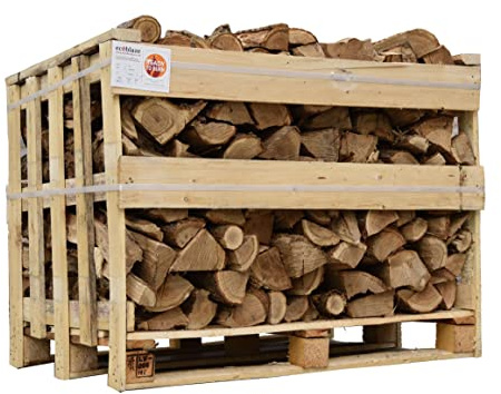 Ecoblaze Kiln Dried Oak Firewood (600 Litres) - Pizza Oven Wood - Hardwood Logs for Wood Burners - Perfect for Fire Pits, Chiminea's, Fireplaces and Campfires - Dried Under 20% - Standard Crate