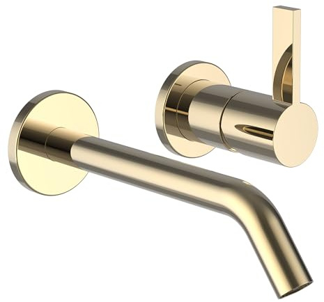 Laufen Kartell Mitigeur monocommandé encastré 2 trous pour lavabo Simibox 2-point, bec fixe, saillie 175 mm, H3113360011201, Couleur: Or