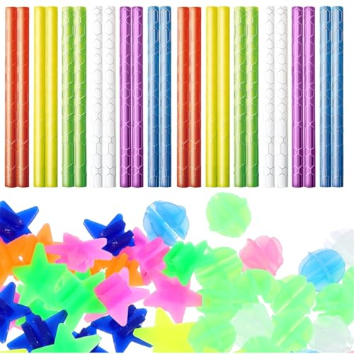 EIROVYA 96 Stück Bunte Fahrradspeichen Speichenreflektoren Fahrrad Kinder, Fahrrad reflektoren set, Katzenaugen Fahrrad Kinder, Sterne Reflektoren Fahrrad,Leuchtendes Speichenreflektoren