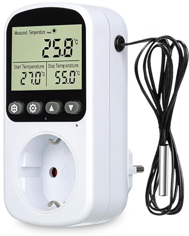 Digital termostatkontakt, digital termostatkontakt, LCD digital termostatkontakt, temperaturkontrollkontakt, terrariumtermostat, för inkubator, växthus, akvarium