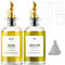 LDXDRU 2er Pack Essig und Ölflaschen, 500ml Sirup Spender, Öl und Essigspender, Olivenöl Flasche aus Glas, Ölspender zum Befüllen, Essig Ölflaschen Set Inklusive Etiketten und Trichter für Die Küche