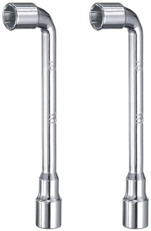 sourcing map 2 llaves hexagonales en ángulo en forma de L de 10 mm 45# de acero de doble extremo métrico de 6 puntos para reparación general, tuberías, mantenimiento de automóviles de bicicleta