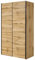 Meublorama Armario Slide – 120 cm – 2 puertas correderas – Color roble – Estilo natural y moderno