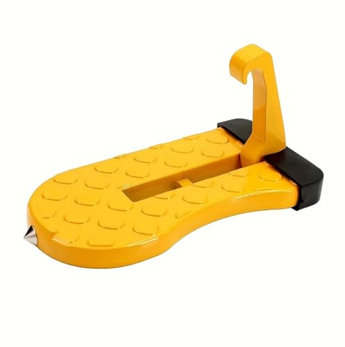 pedale piede pedale piede auto Gancio per porta auto pieghevole, portapacchi da tetto, gancio di chiusura universale multifunzione, pedale in lega di alluminio di sicurezza(Yellow)