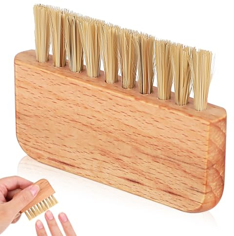 jojofuny Wooden Nail Scrubber Brush Nail Cleaning Brush for Fingernails Reusable Multipurpose Manicure Tool with Dense Bristles and Wooden Handle