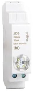 1 x JP9 skentyp ljusindikator med AC-DC 24V230V självlåsande LED-ljussignal C45 skena med ljus (vit, 24V)