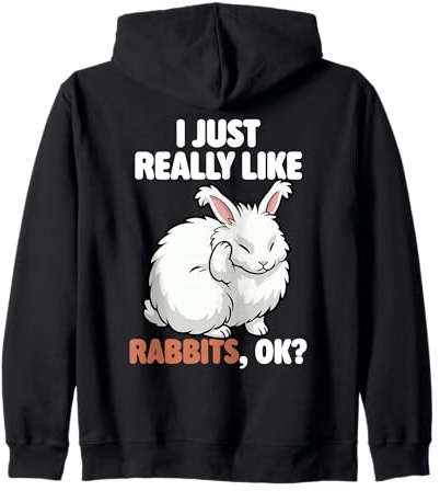 J'aime Vraiment Les Lapins Ok Animal English Angora Rabbit Sweat à Capuche