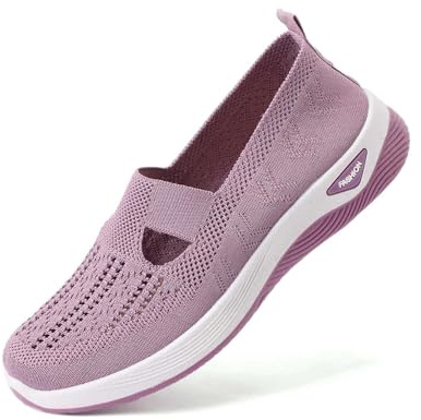 Genérico Zapatos Verano Mujer Ortopedicas, Calzado Respetuoso con Fascitis Plantar Malla Transpirable Plataforma Antideslizante Sin Cordones Apto Caminatas Largas Y Salidas De Senderismo