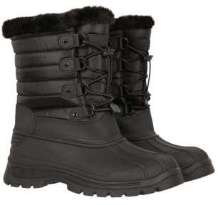 Mountain Warehouse Whistler Womens Snow Boots - Snowproof Ladies Winter Shoes, Warm, Textile Upper, Reinforced Heel & Toe Bumpers - Ideal for Walking, Hiking Black Adult Shoe Size 7